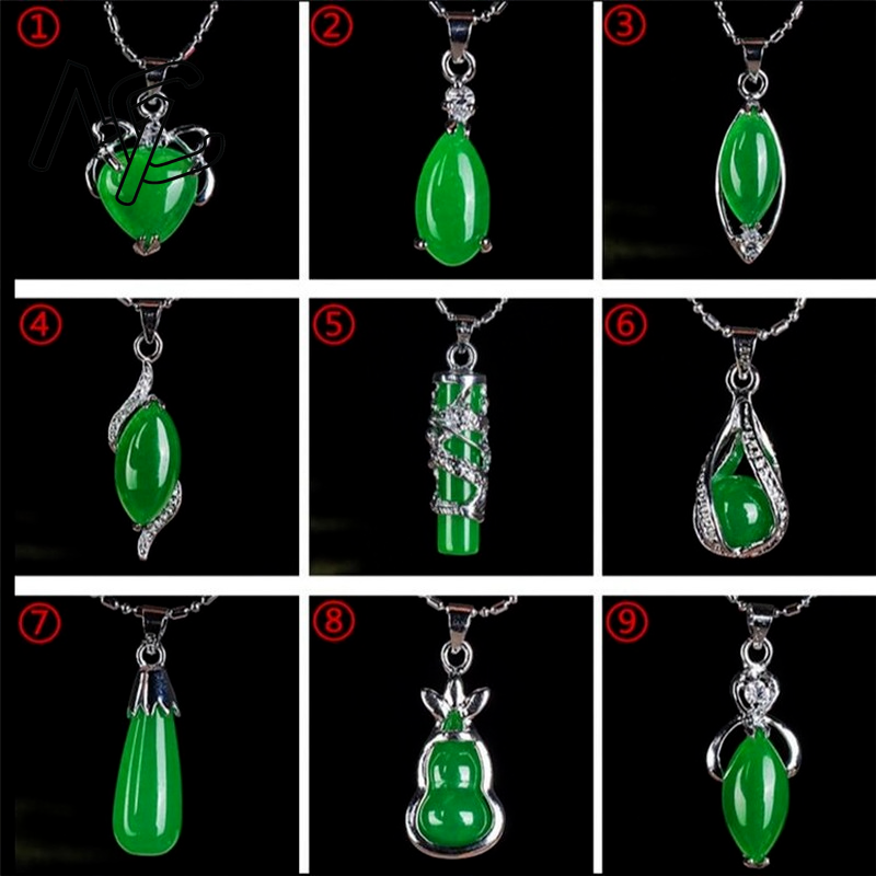 Women'S Fashion Jewellery - 925 Silver Chinese Green Jade Water