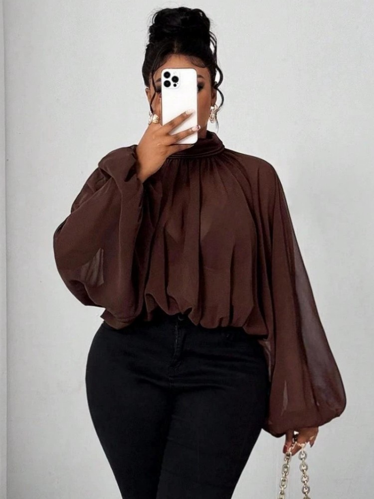 0XL-4XL Plus Size Autumn Sprin - Women Fashion Necktie ulasan dan harga