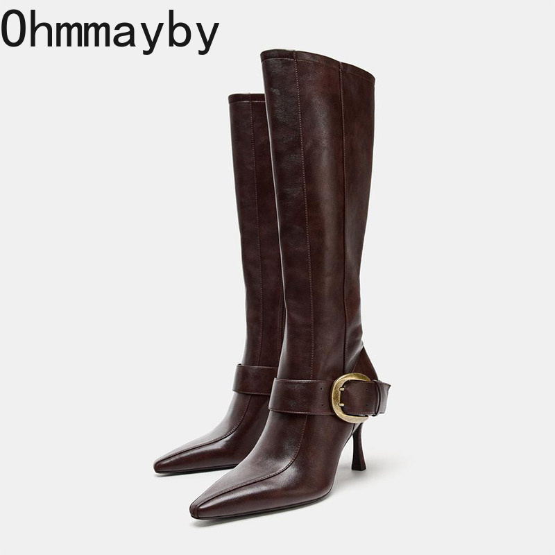 Women Pointed Toe Knee High Bo - Women'S Fashion Knee High Boots ulasan dan harga