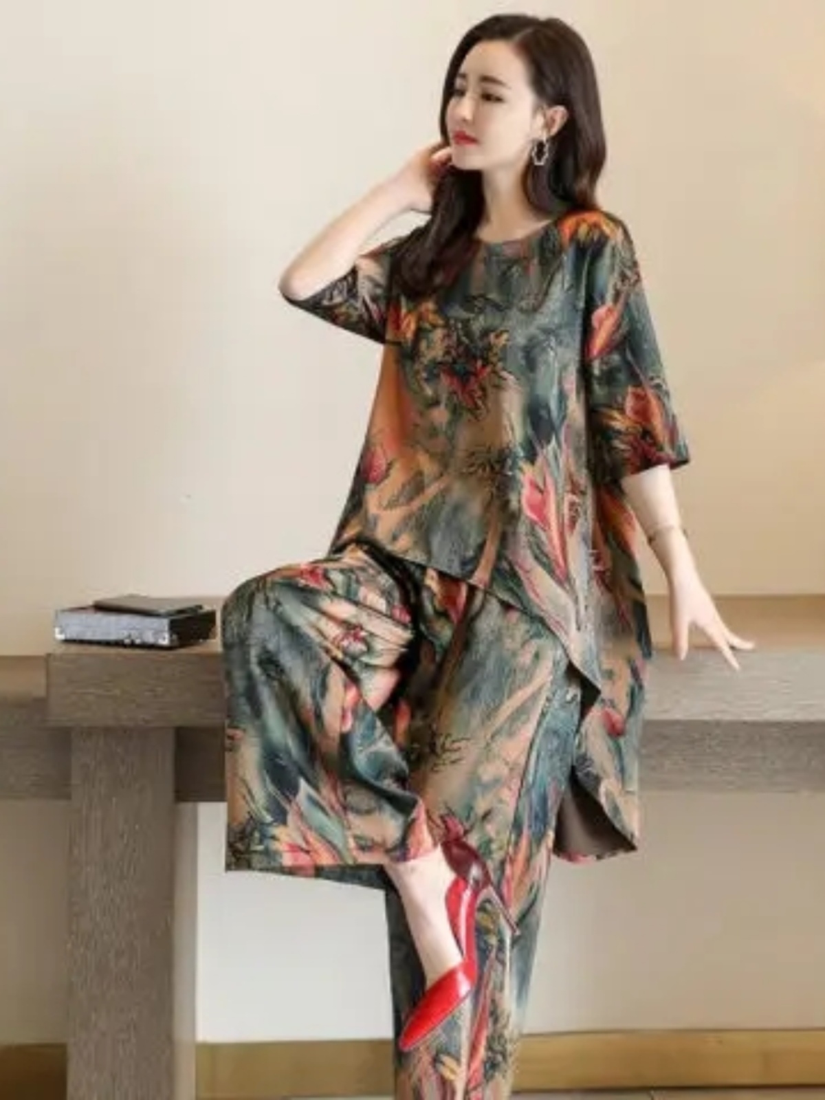 Fashionable Printed Short Slee - Women Fashion Over The Years ulasan dan harga