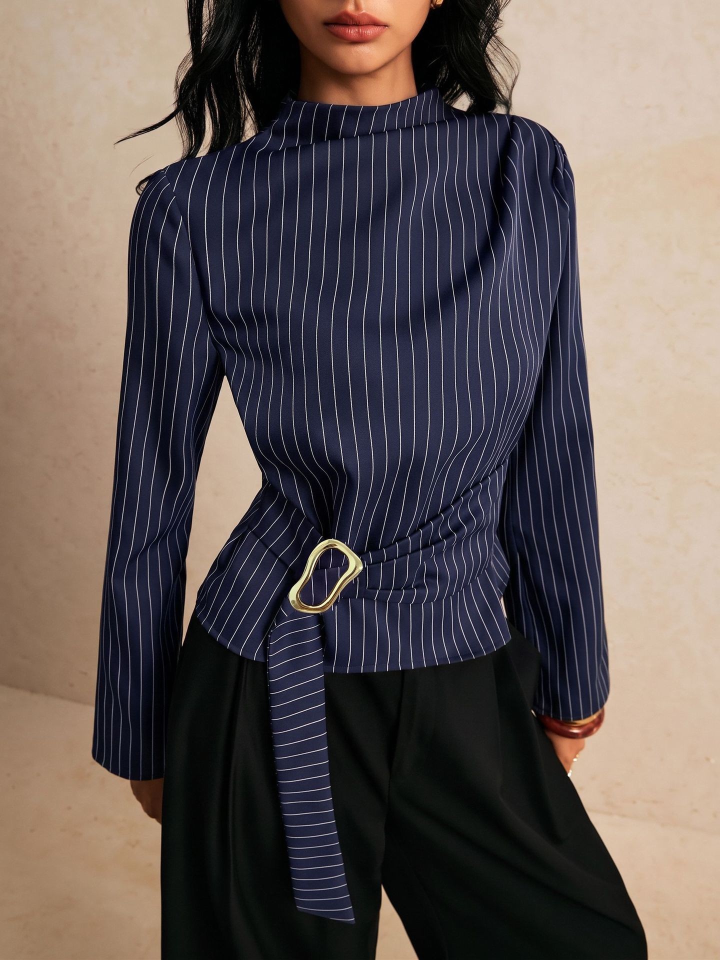 Tie Bell Sleeve Top Fitted Wai - Women Fashion Necktie ulasan dan harga