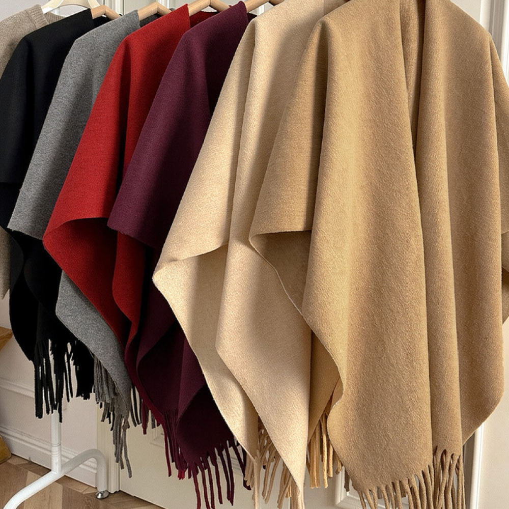 Thickened Woolen Cape Shawl Wo - Women Fashion Photoshoot ulasan dan harga