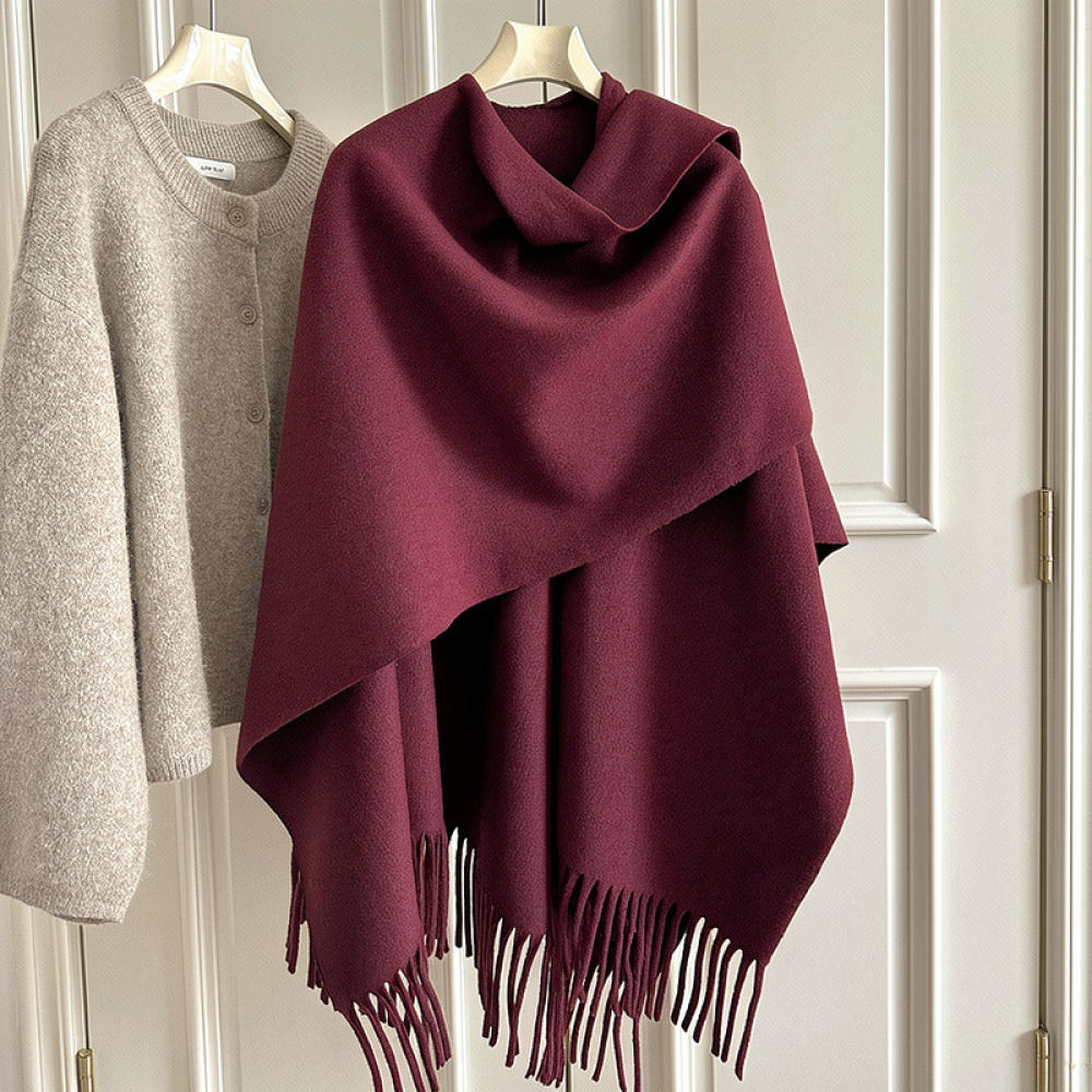 Thickened Woolen Cape Shawl Wo - Women Fashion Photoshoot ulasan dan harga