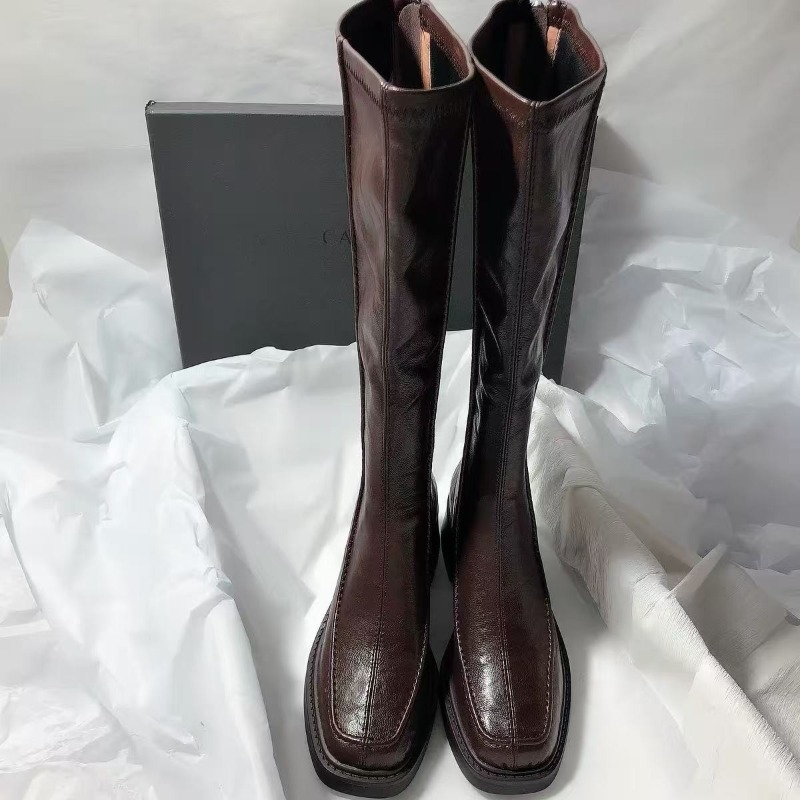 Round-toe Thick-soled Long Boo - Women'S Fashion Knee High Boots ulasan dan harga