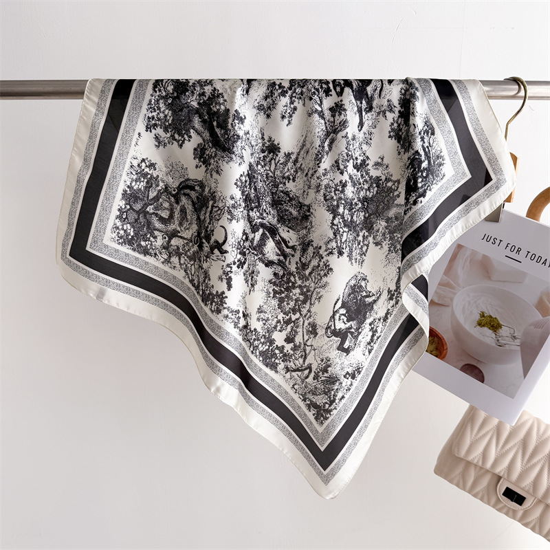 Luxury Jungle Printed Scarves  - Women Fashion Necktie ulasan dan harga